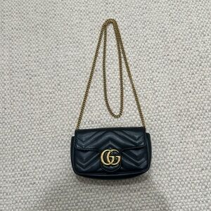 Gucci Black and Gold Quilted Bag